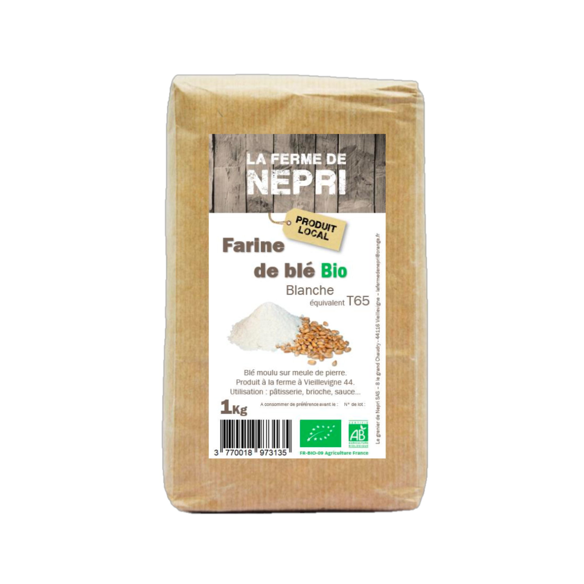 Farine de blé blanche T65 - 1kg