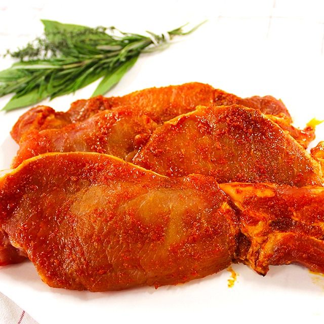 cote de porc marinée sans os x 2 pièces marinade texane