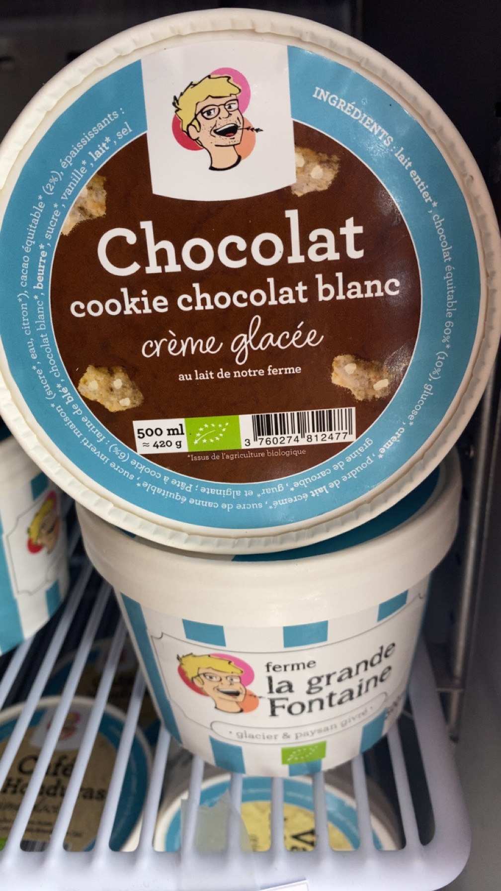Crème glacée Chocolat cookie chocolat blanc 500 ml